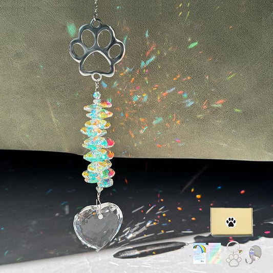 Dog Memorial Suncatcher Colorful Sunlight, Dog Memorial Gifts, Rainbow Impressions for Pet Loss, Pet Sympathy, Thoughtful Dogs and Cats Remembrance, Bereavement Gifts