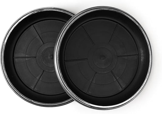 Decorative Heavy Duty Tray/Saucer (2 Pack) Rustic Medieval/French Country Look, Pot/Planter Base for Indoor/Outdoor Decor Use. Long Lasting, Reusable Light Weight (13 inches, Silver)
