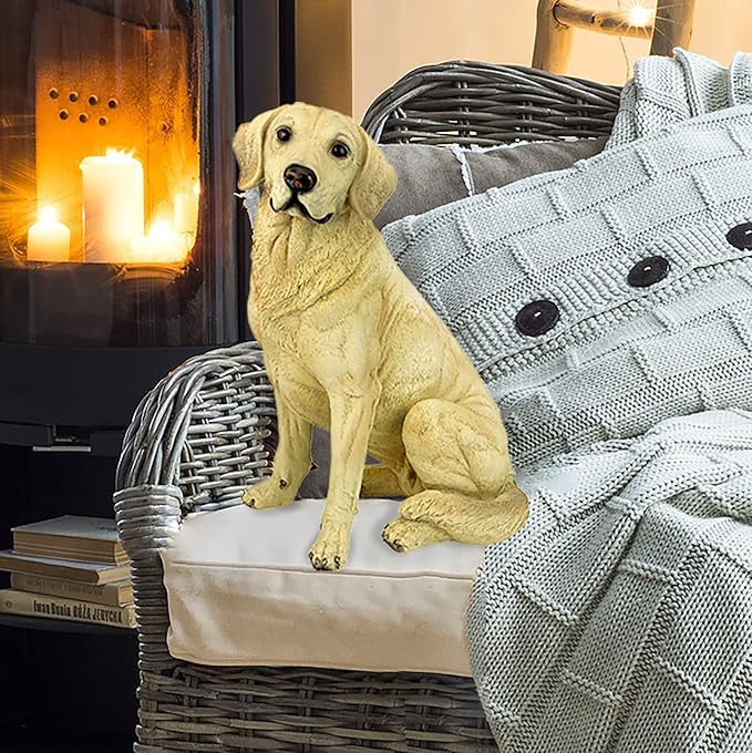 Design Toscano Golden Labrador Retriever Dog Garden Statue, 15 Inch, Full Color