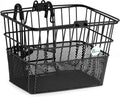 ProSource Wire Bike Basket Front for All Ages, Detachable Bicycle Front Basket with 15lbs Storage Capacity, Lightweight Steel Mesh Backing for Durable Daily Use, Black