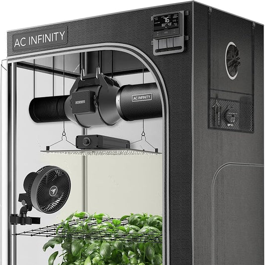 AC Infinity Advance Grow System 3x3, 3-Plant Kit, WiFi-Integrated Grow Tent Kit, Automate Ventilation, Circulation, Schedule Full Spectrum Samsung LM301H LED Grow Light, 2000D Mylar Tent