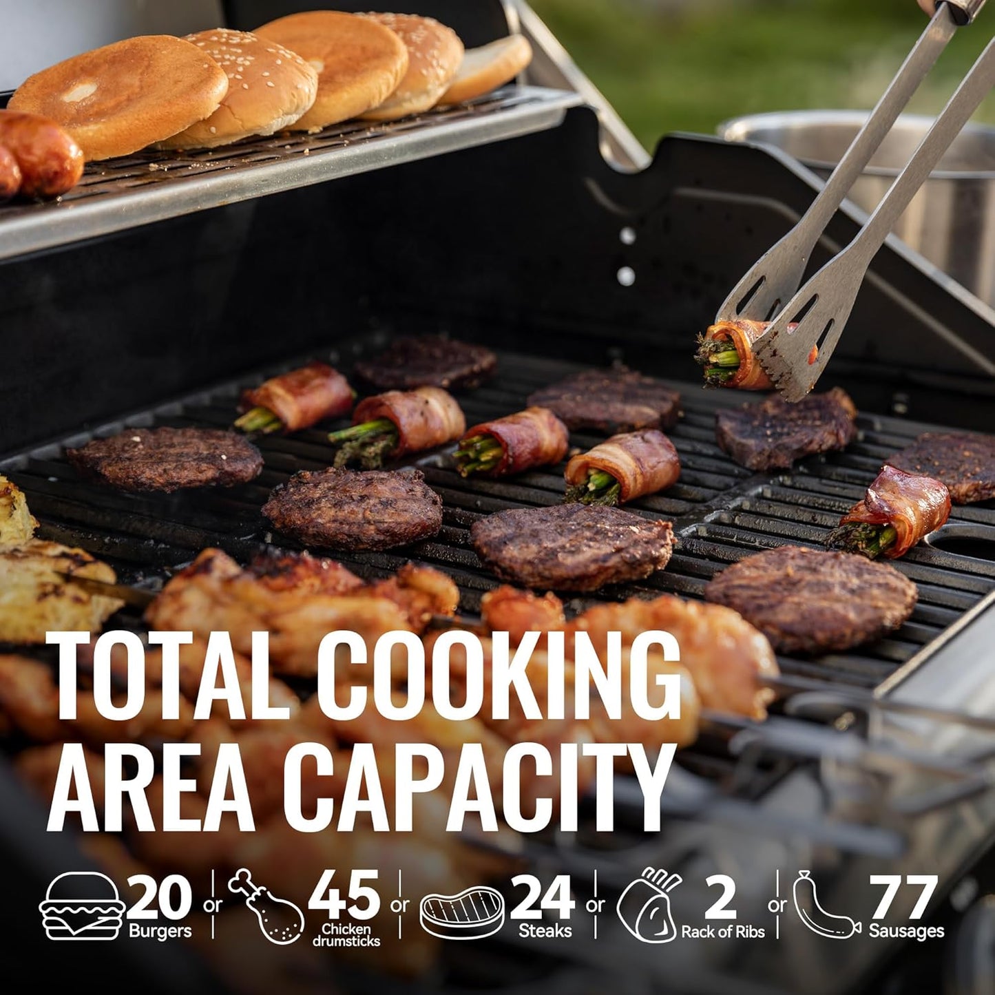 4-Burner Propane Gas Grill with Side Burner, Cabinet Style Grill with Glass Viewing Window, Porcelain-enameled Cast Iron Grate & Stainless Steel Warming Rack, Silver, SG5003S-SC