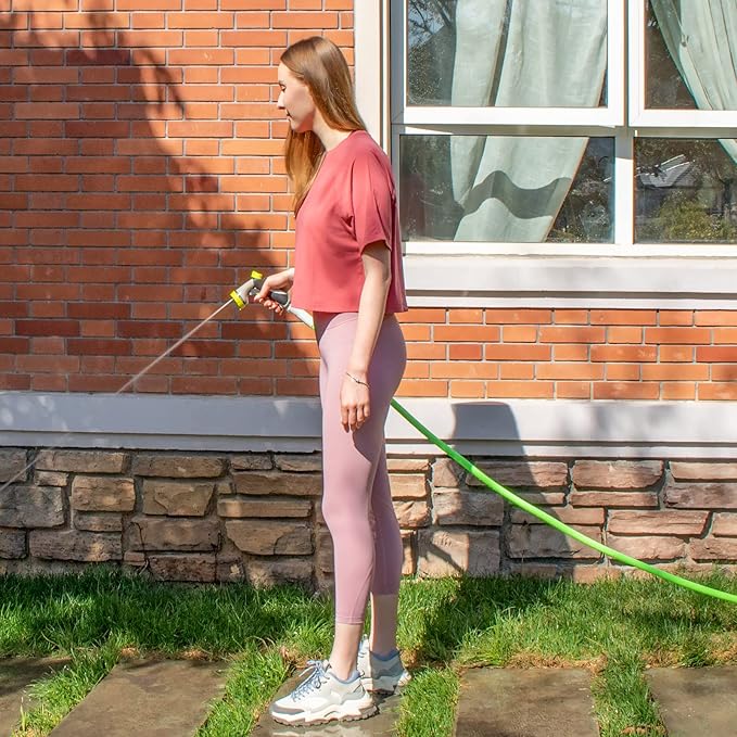 Fevone 100 ft Garden Hose, Heavy Duty Water Hose, Hybrid Polymer, Kink Resistance, Flexible, Durable, Leak Free, Aluminum Fittings, 3/4" GHT, 5/8" ID, 600 Psi, Drinking Water Safe