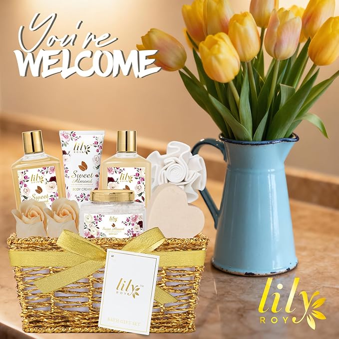 Christmas Gifts for Women Bath and Body Gift Basket Set - 9 Pcs Luxury Spa Gift Basket Set for Women, Gift Baskets | Perfect Valentine's, Birthday, Mothers Day for Mom, Gift Set for Mom All Occasion