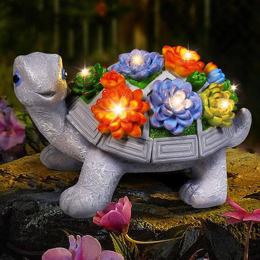 Eletorot Solar Turtle Garden Outdoor Statues: Outdoor Decor for Gardening Patio, Backyard, Yard, Birthday Gifts for Women Grandma Mom