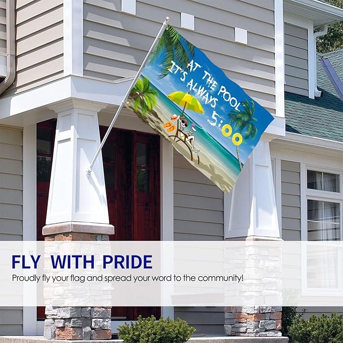 At The Pool It'S Always 5 00 Flag 3x5 Ft Outdoor Decoration Banner House Flags Yard Farmhouse Garden Indoor Sign