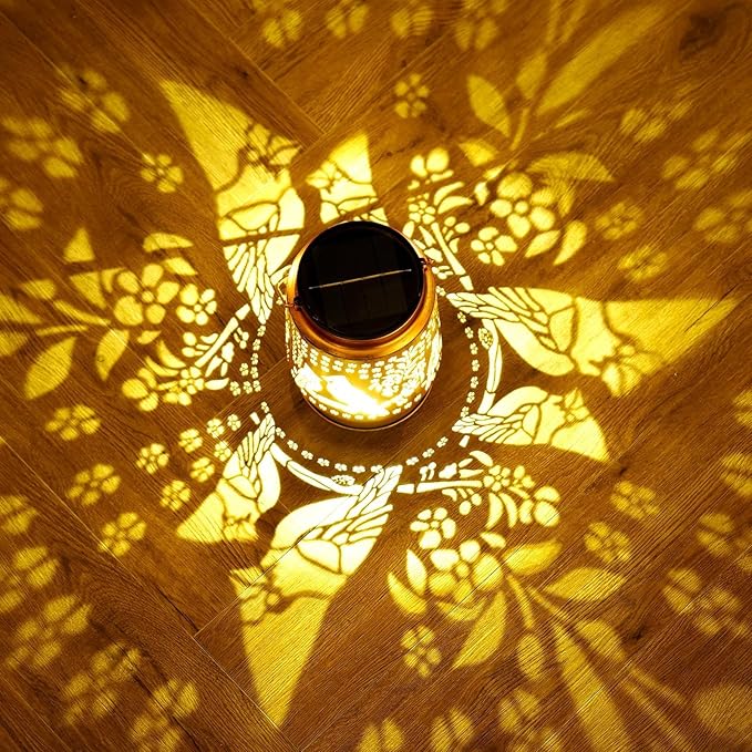 Cardinal Solar Lanterns Outdoor Waterproof, 5.9" Dia, 8.7" H Large Solar Lantern Light with Upgraded 2000mAH Battery, Birthday Gifts for Women Mom Grandma, Garden Decor for Patio Yard Lawn