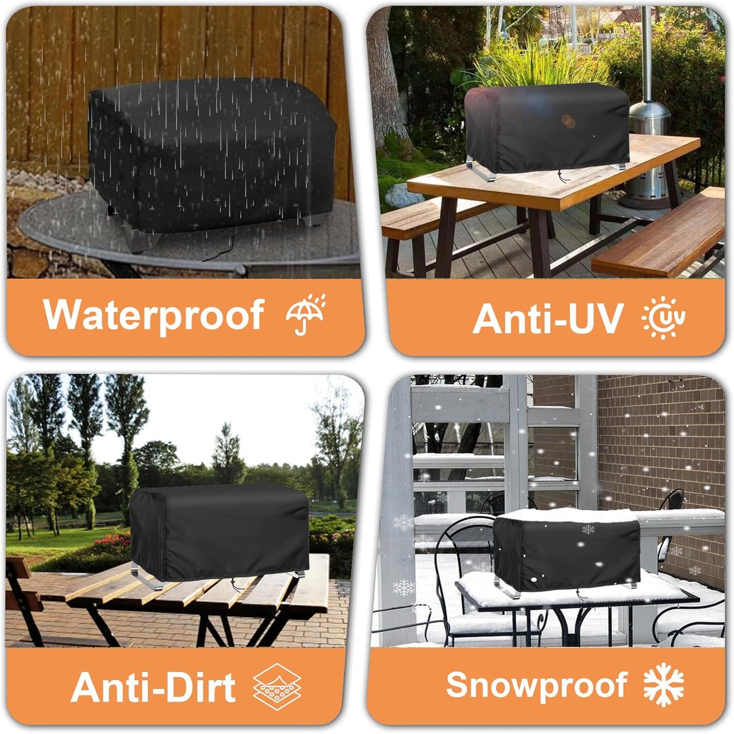 Grill Cover Fits for NXR 3 Burner Portable Gas Grill, 600D Heavy Duty 25'' Outdoor BBQ Cover for Nexgrill 820-0007GE Tabletop Gas Grill, 25" L x 18" W x 15" H