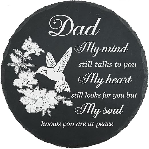 Dad Memorial Stone for Garden Memorial Plaque Father Sympathy Stepping Stone for Loss of Father in Loving Memory of Dad Memorial Grave Stone TNA21