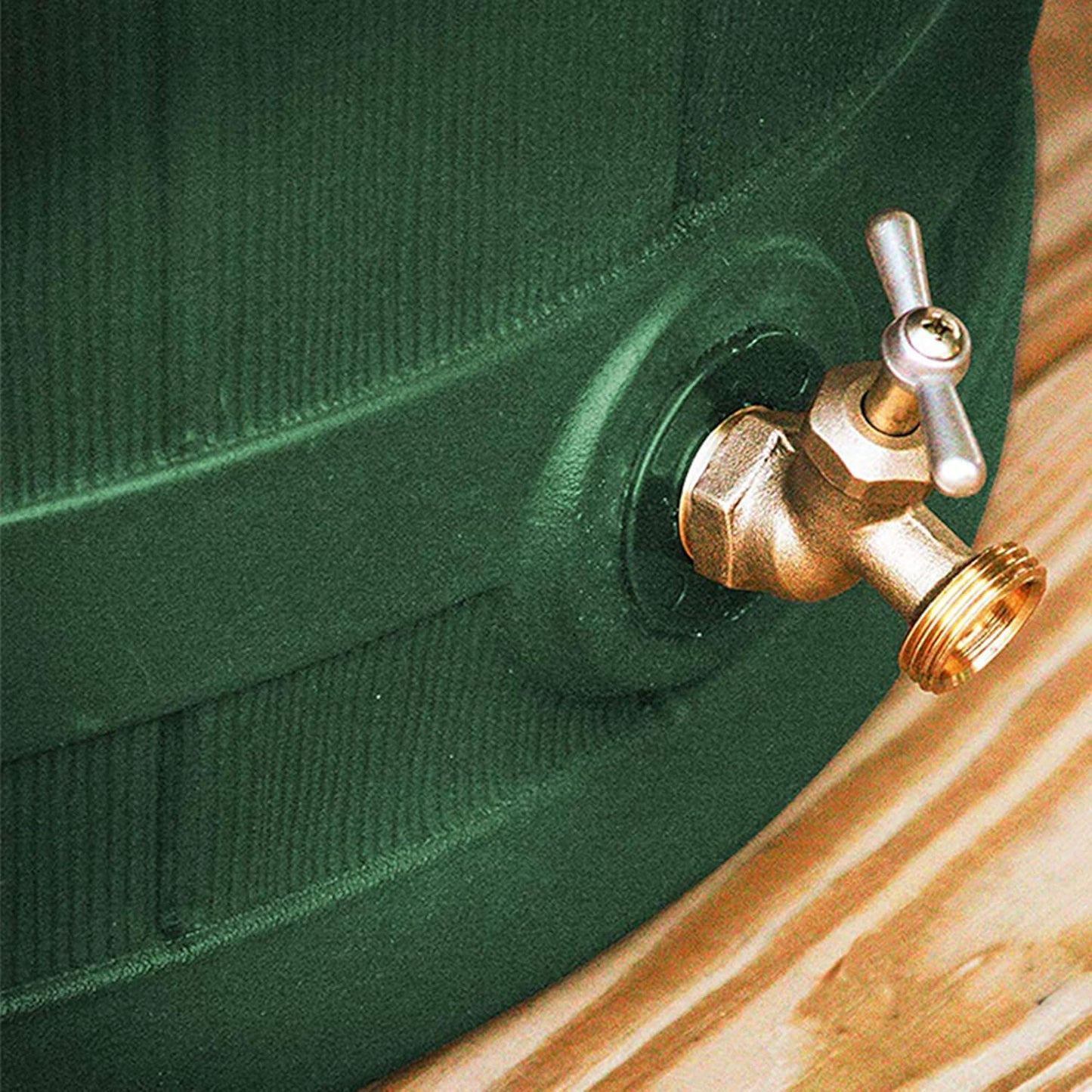 Good Ideas Rain Wizard Water Storage Premium Quality Collection Barrel with Brass Spigot, Safety Screen, and 50 Gallon Capacity, Green (4 Pack)