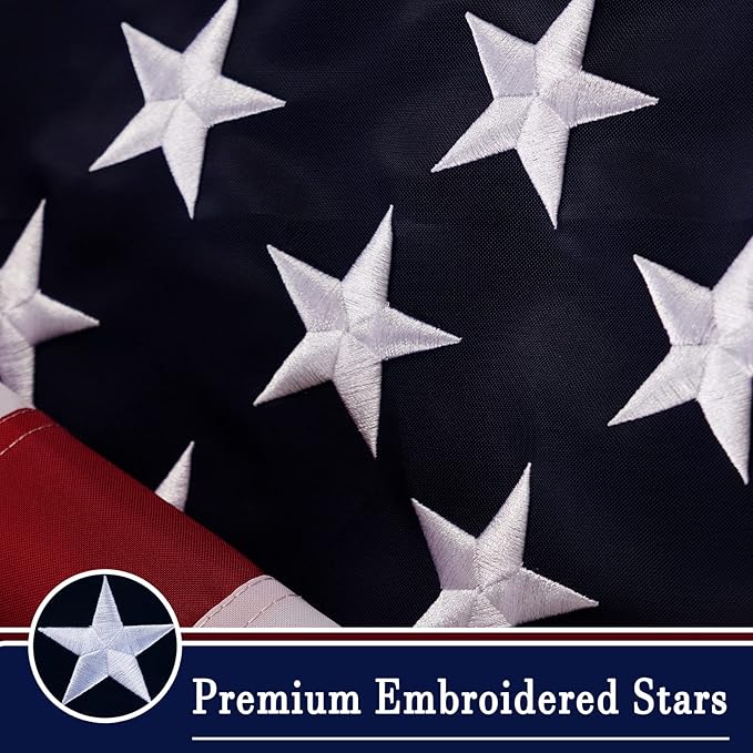 AZCOVER American Flag 4x6 FT US Flag for Outside Heavy Duty Nylon American Flags for Outdoor with Embroidered Stars Sewn Stipes and Brass Grommets United States Flag
