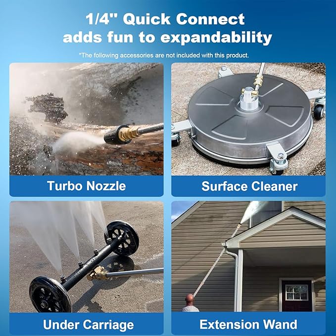 Electric Pressure Washer 5000PSI 4.0GPM Power Washers with M22-14mm Pressure Hose 33FT, Power Sprayers High Pressure with 1/4" QC Compatible Surface Cleaner for Home Cars Driveways, Dblue