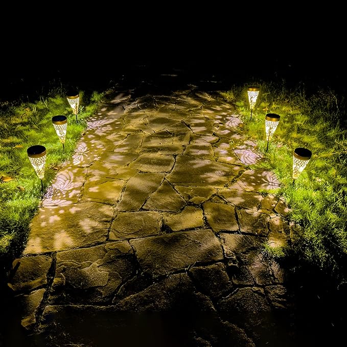 6-Pack Butterfly Outdoor Decor Solar Pathway Lights, Metal Landscape Lighting for Garden, Lawn, Yard, Patio, Backyard, Pathway, Walkway – gifts for Mother, Women, Men, Grandmother, Grandfather