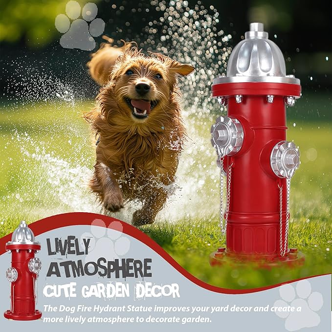 Dog Fire Hydrant Pee Post, Puppy Pee Post Training Statue, Indoor Outdoor Fire Hydrant Decor Figurines for Yard Art Garden Lawn, Gift for Fireman (14.5 inch)
