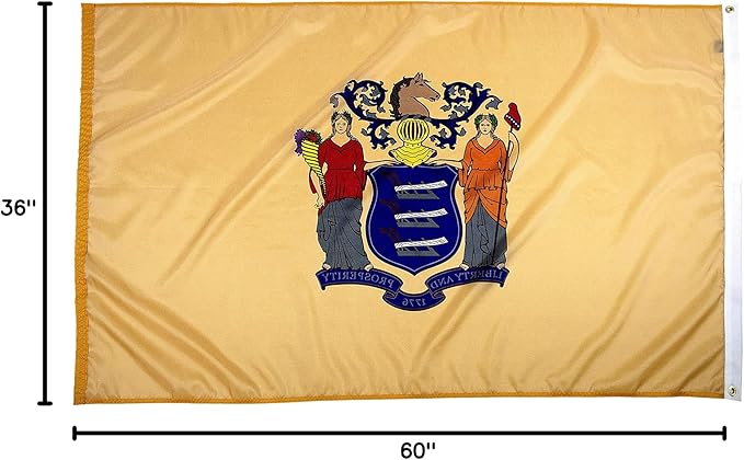 FlagSource New Jersey Nylon State Flag, Made in the USA, 3x5'