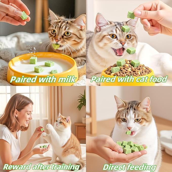 60g/2.12oz Cat Toy Cats Grass Treats, Fish Oil Kitten Grass Catnip Stick for Hairball Removal Teeth Cleaning Cats Edible Freeze Dried Kitty Lickable Chew Dental Snack for Indoor Kitty Food