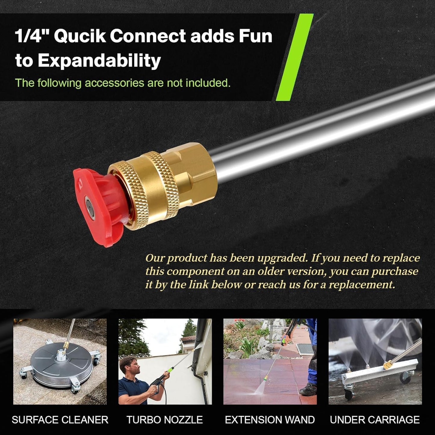 4800 PSI Pressure Cleaner- 4.0 GPM High Power Cleaner with 33FT Hose Reel, 4 Spray Tips and Soap Bottle for Car Washing, Fence Cleaning, Patio Maintenance（Upgraded） (Green)