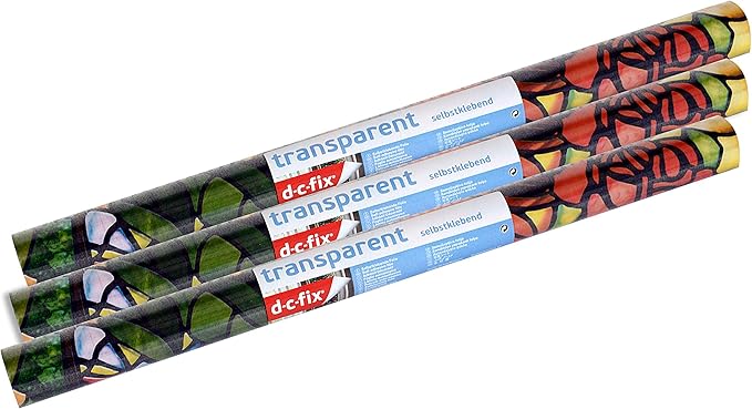 d-c-fix 346-0431-3PK Self-Adhesive Privacy Glass Window Film Venetian Garden, 17" x 78" Roll, 3-Pack