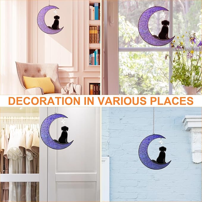 Dog Memorial Gifts for Loss of Dog,Stained Glass Window Hanging Dog Suncatcher Sympathy Gift,Dog Bereavement Gifts,Pet Loss Gifts,in Memory of Dog Passing Away Gifts