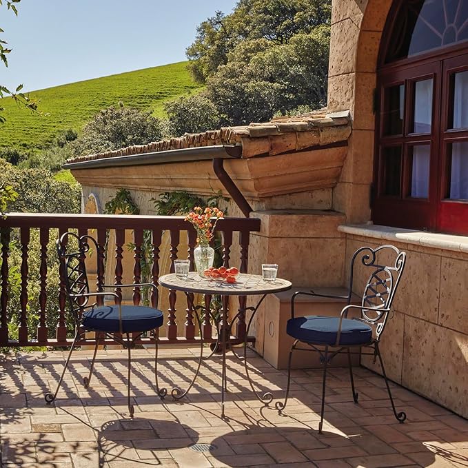 Classic Accessories Montlake Water-Resistant 23 x 20 x 4 Inch Patio Lounge Back Cushion, Heather Indigo Blue, Outdoor Loveseat Cushions