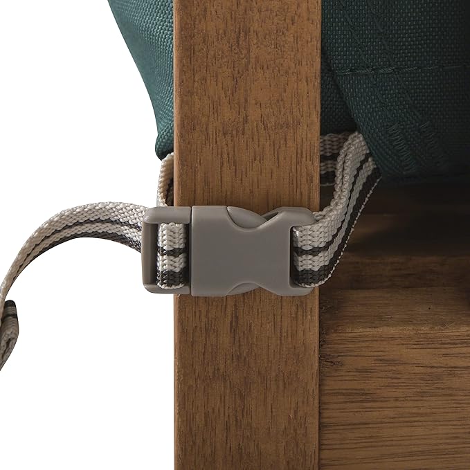 Classic Accessories Ravenna Water-Resistant 25 x 25 x 5 Inch Square Patio Seat Cushion Slip Cover & Foam, Mallard Green, Lounge Chair Cushion