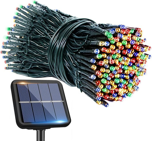 btfarm Solar String Lights Outdoor, 120LED 39Ft Solar Christmas Lights Outside Waterproof, 8 Modes Tree Twinkle Light Solar Powered for Garden Yard Patio Party Decoration,Colorful