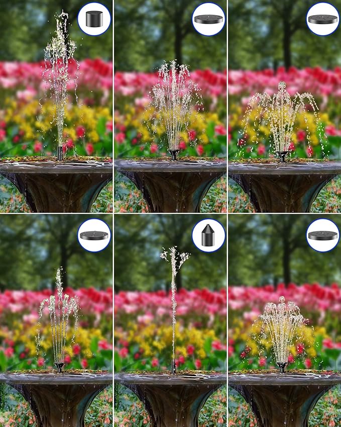 Biling Solar Fountain for Bird Bath, Solar Panel Kit Outdoor Solar Water Pump with 4ft Tubing for Hummingbird Bath, Small Pond and Fish Tank