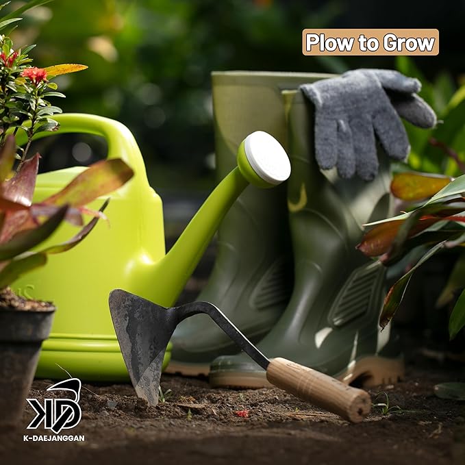 Fits All Hand Sizes: Youngju Homi & Korean Garden Hand Plow Hoe - Korean Master Blacksmith Seok No Ki Crafted - Ideal for Easy Gardening, Weeding, Farming - Safety Cover Included. Authentic, Handmade