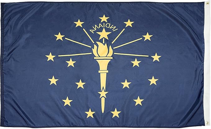 FlagSource Indiana Nylon State Flag, Made in the USA, 3x5'