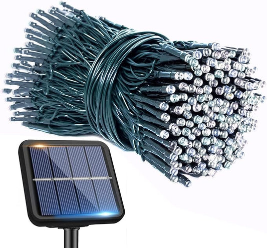 btfarm Solar String Lights Outdoor, 120LED 39Ft Solar Christmas Lights Outside Waterproof, 8 Modes Green Wire Solar Powered Tree Twinkle Light for Garden Yard Patio Party Decoration,Cool White