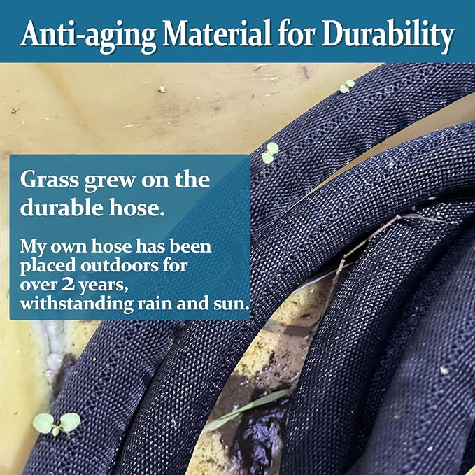 Garden Hose 75ft, Made of TPE(Not PVC), Ultra-Light & Flexible Water Hose with Solid Brass Fittings, Non-Shrinking, Easy to Storage, Drinking Water Safe Material, All-weather, SeaBlue