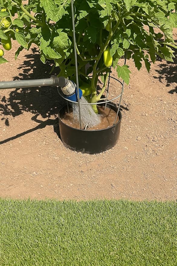 Garden Water Ring 5-Pack – Root Zone Irrigation Water Saver Rings for Garden Plants – Precision Hydration, Weed Control & Fertilizer Containment – Made in USA – Reusable Garden Watering Tool