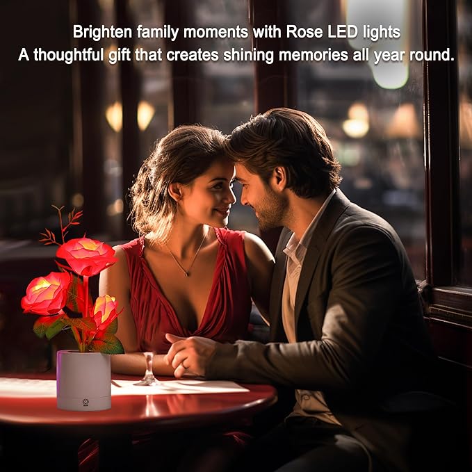 Sunflower LED Lamp for Womens Gifts, for Womens Mom Wife Friends Her Christmas Anniversary Birthday Gifts, Perfect Ideal for Bedroom Ambiance Charming Gifts (RED)