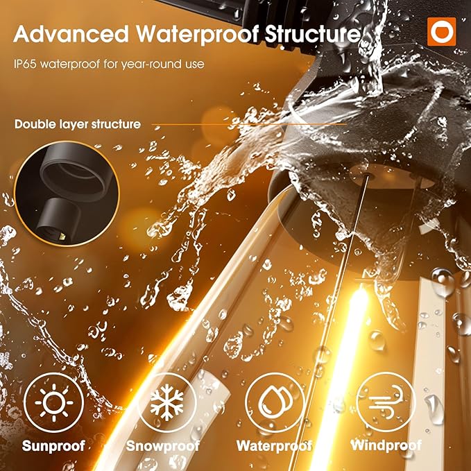 addlon 72FT(2-Pack*36FT) LED Outdoor String Lights with 24 Edison Vintage Shatterproof Bulbs, Commercial Grade Patio Lights, IP65 Waterproof for Balcony, Backyard and Garden, Warm White