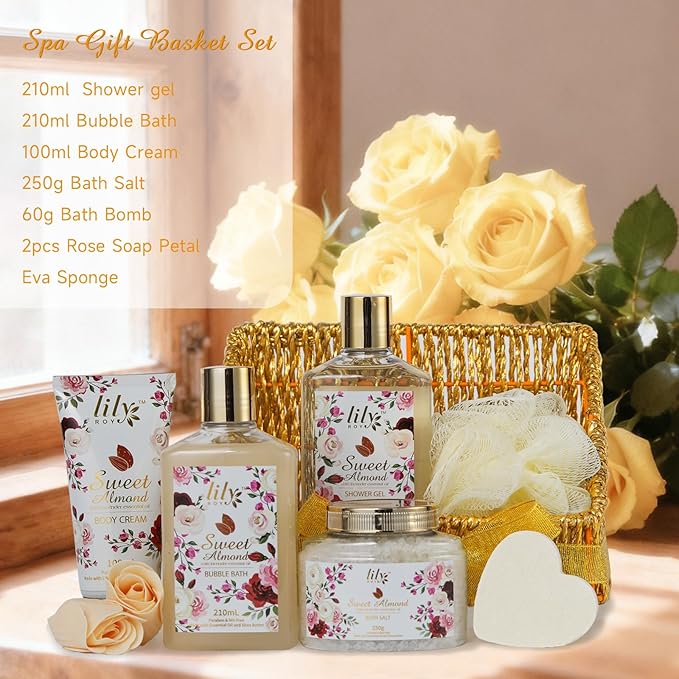 Christmas Gifts for Women - 9 Pcs Luxury Bath and Body Gift Basket Set Spa Gift Basket Set for Women, Gift Set | Perfect Valentine's, Birthday, Mothers Day Gifts for Mom, Gift for Mom All Occasion