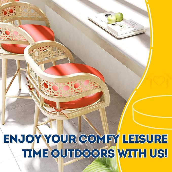 AAAAAcessories Outdoor Seat Cushions for Chairs, Waterproof, Fade-Resistant Patio Furniture Replacement Cushions, 15" x 15" x 2", Set of 2, Rust