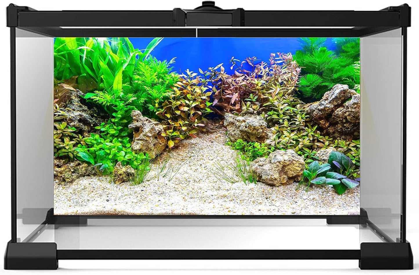 Aquarium Background Underwater Grass Leaves with Pebble Aquarium Backdrop Vivid and Fresh Green Aquatic Plant Stone River Bed and Lake Fish Tank Background Decor Vinyl 72x18in
