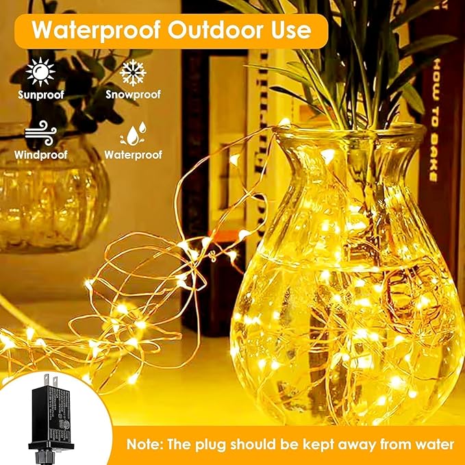 Extra Long 99Ft 300 LED Fairy Lights Plug in with Remote, Waterproof String Lights Outdoor & Indoor 8 modes with Timer, Twinkle Light for Girl's Room Garden Birthday Christmas Decorations (Warm White)