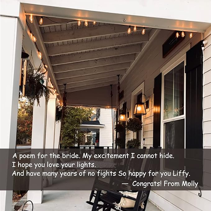 DAMAING Outdoor String Lights 200FT Waterproof,Patio String Lights for Outside with Shatterproof 104 Edison LED Bulbs,Vintage Dimmable Hanging Lights for Christmas,Wedding,2 Pack × 100FT White Cable