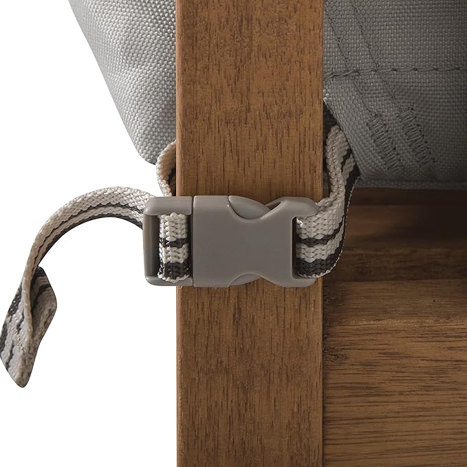 Classic Accessories Ravenna Water-Resistant 25 x 25 x 5 Inch Square Patio Seat Cushion Slip Cover & Foam, Mushroom, Lounge Chair Cushion