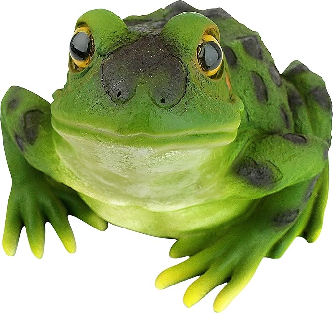 Design Toscano QM20510 Ribbit The Frog Garden Toad Statue, 9", Full Color