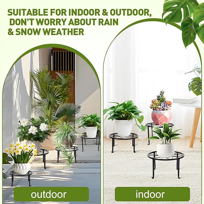 ESRICH 10Pack Plant Stand, Metal Plant Stands for Outdoor Indoor Plants, Heavy Duty Plant Stands for Multiple Plant, Anti-Rust Iron Plant Pot Shelffor Planter, Potted Plant Holder for Garden Home