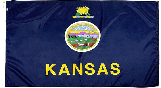 FlagSource Kansas Nylon State Flag, Made in the USA, 4x6'