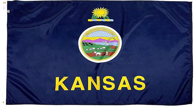 FlagSource Kansas Nylon State Flag, Made in the USA, 3x5'