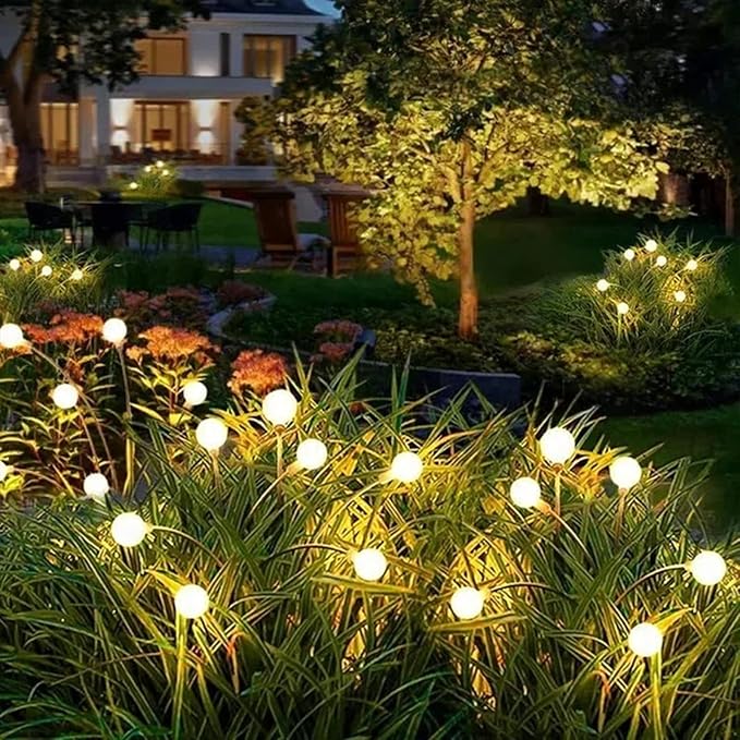 Aogist Solar Garden Lights Outdoor Waterproof,6 Packs 60 LED,Sway by Wind, Yard Patio Pathway Decoration, High Flexibility Iron Wire & Heavy Bulb Base,Warm White