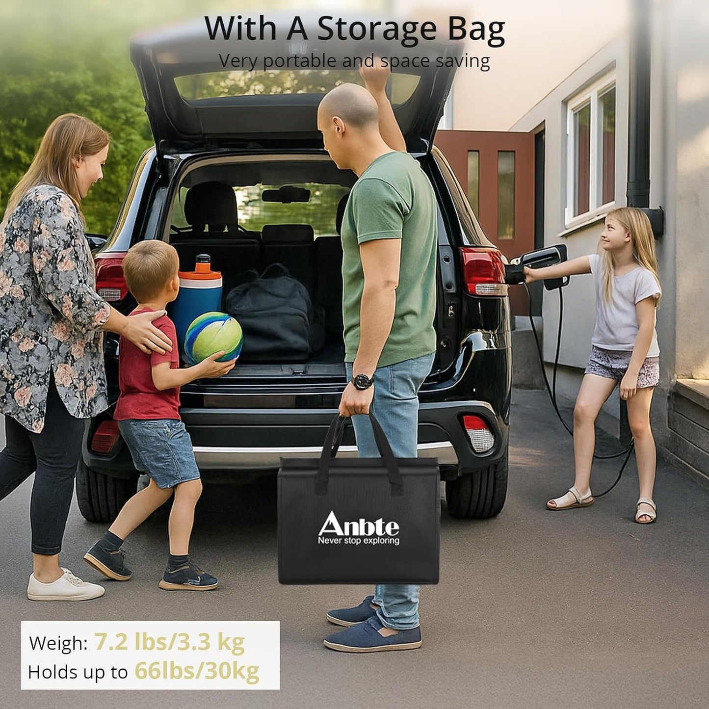 Folding Camping Table with Storage Net, 3ft Camping Table Aluminum Folding Table with 3 Adjustable Height Max 27.1 Inch Picnic Table Portable Table for Outdoor Backyard BBQ, Black