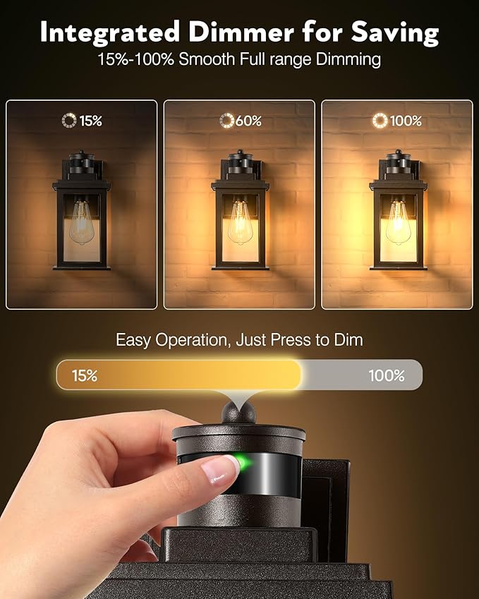 VIANIS Exterior Lights for House with Motion Sensor, Brown Dusk to Dawn Outside Lights for House, Oil Rubbed Bronze Exterior Lighting Fixtures for Garden, Garage, Doorway,Aluminum,Hardwired, Non-solar