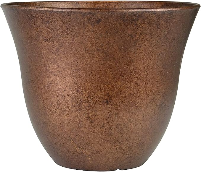 Classic Home and Garden Honeysuckle Resin Flower Pot Planter, Copper, 13"