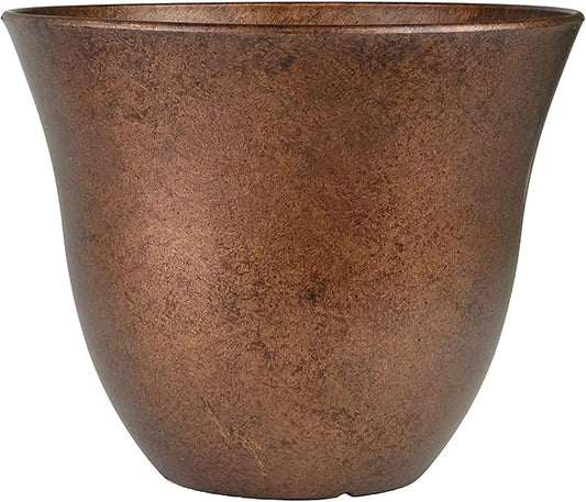 Classic Home and Garden Honeysuckle Resin Flower Pot Planter, Copper, 13"