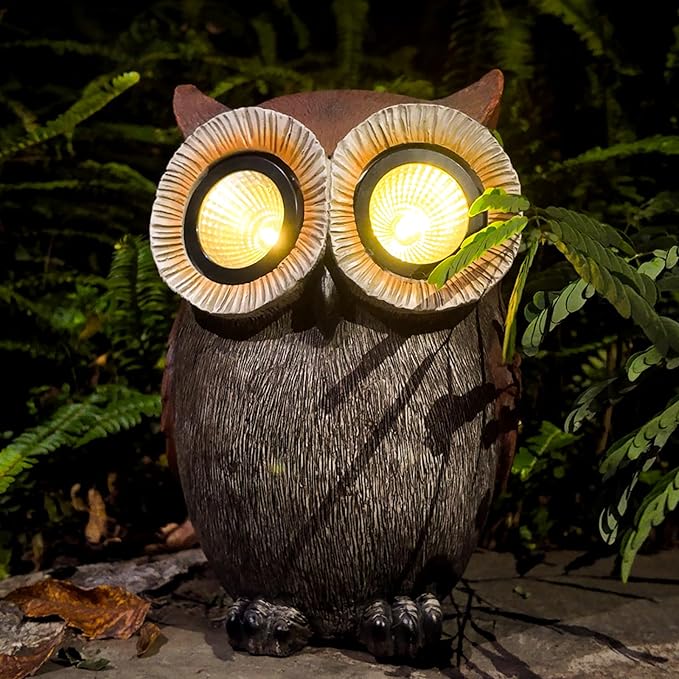 DKJOCKY Owl Gifts for Women, Solar Owl Decorations for Yard, Garden Oranments Outdoor Gardening Gifts for Birthday Christmas for Women Mom Grandma Wife